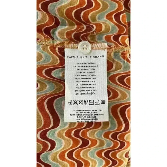 Faithful The Brand Manu Shirt Vandella Print Dusk Short Sleeve Swim Coverup 6 - Picture 7 of 7